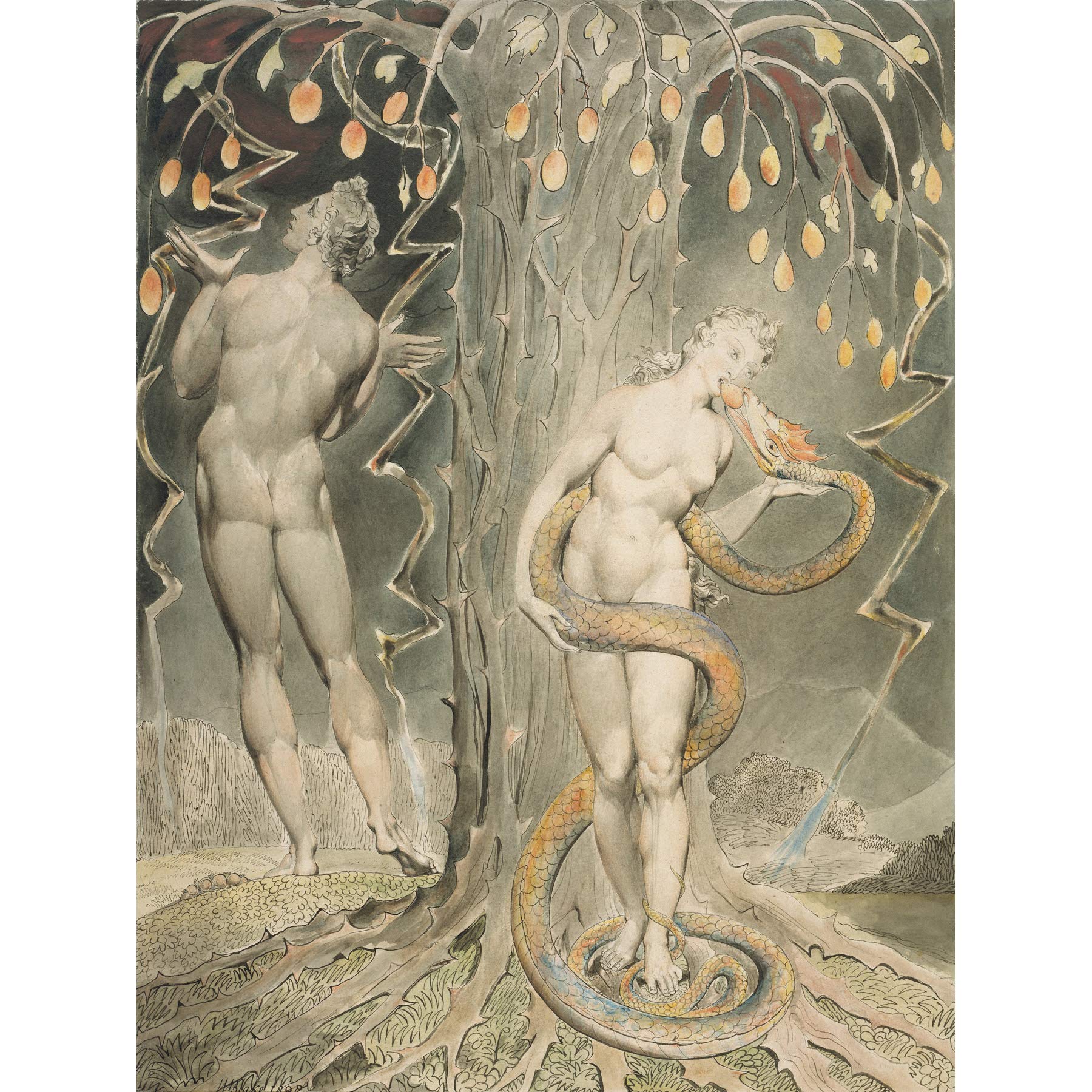 Fine Art Prints William Blake The Temptation And Fall Of Eve Large Wall Canvas Premium Poster Mural