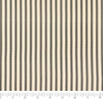 Waverly 100% Premium Printed Cotton, 54 Wide, Home Decor, DIY, Project, Craft, Quilt, Sewing Upholstery Fabric, Timeless Ticking, Cut by Yard
