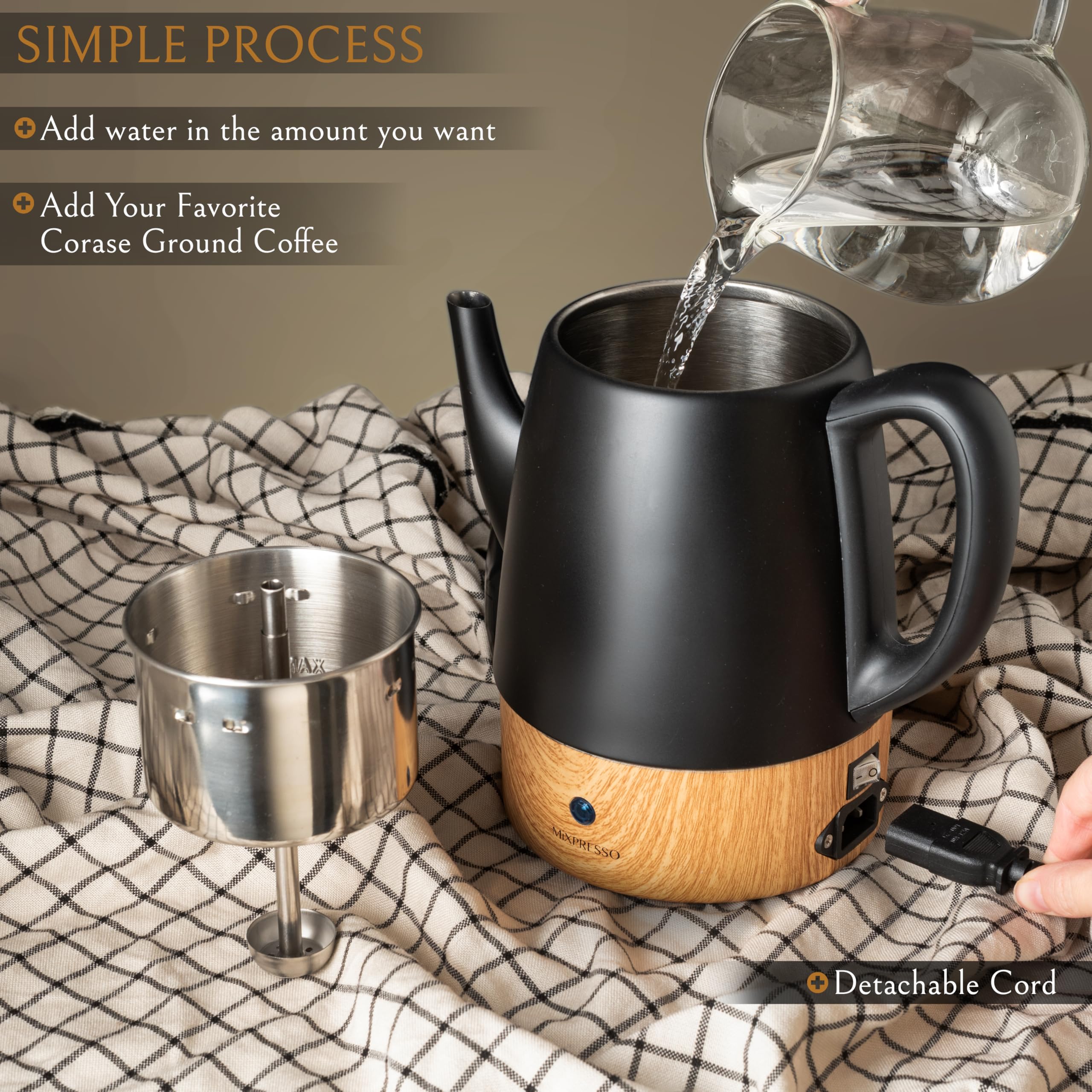 Small Pacolator Snapklik.com : Mixpresso Black Small Electric Percolator Coffee Pot 4 ...