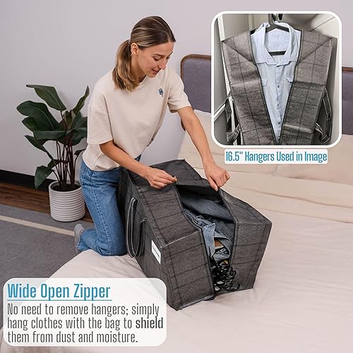 Miniatura 3 de VENO Paquete de 2 bolsas de mudanza, correas de mochila, mudanza, cajas de almacenamiento universitario, con tapas, resistentes, extragrandes, asas