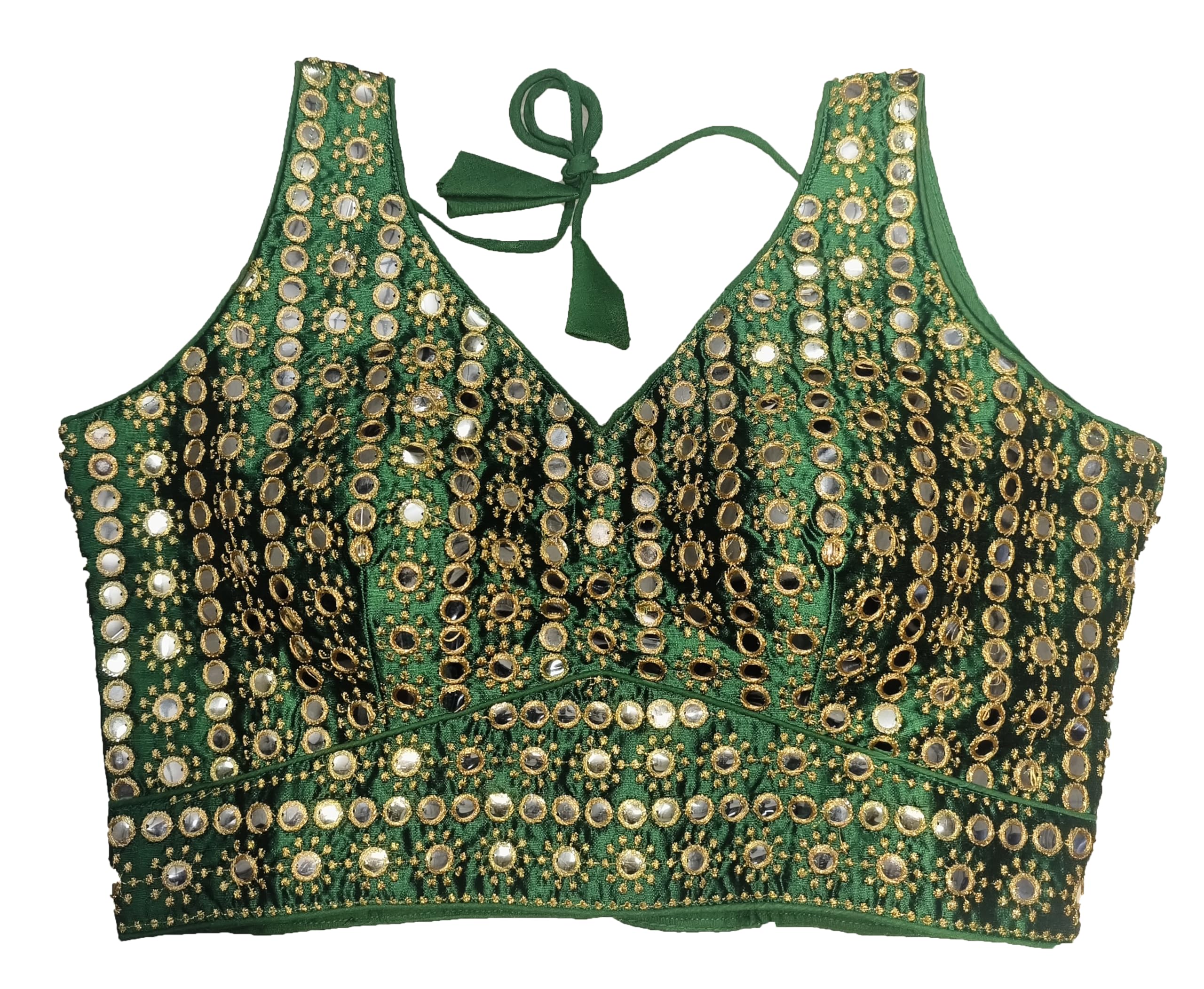 Pujia Mills Women's Milan Silk Solid Sleeveless Regular Blouse (B101 Bottle Green 32