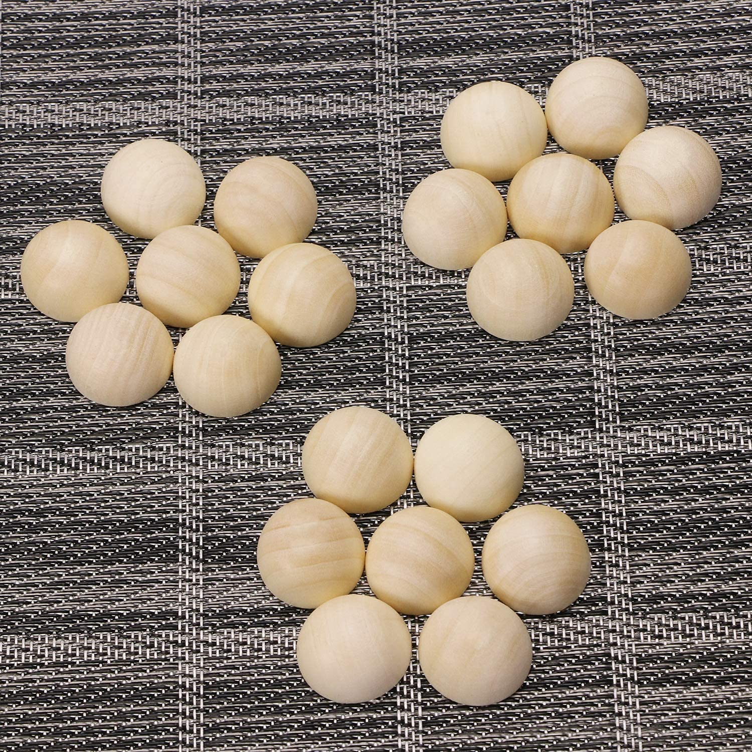 Gespleten houten ballen 3,8 cm halve houten ballen, 40 mm onafgewerkte