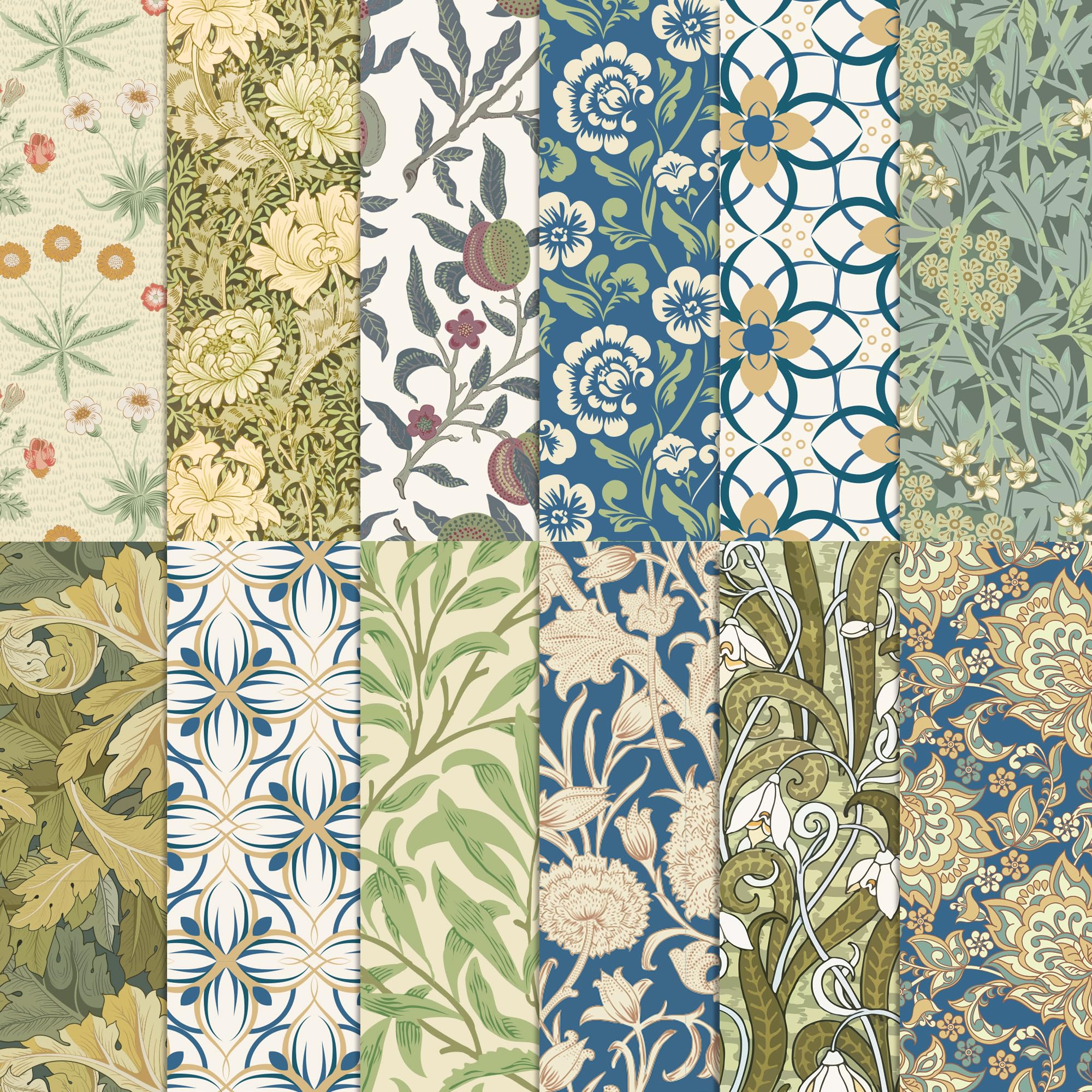 Scrapbook Paper Sage Green & Gold Double Sided Craft Paper For Card Making Or... | UK - View #2