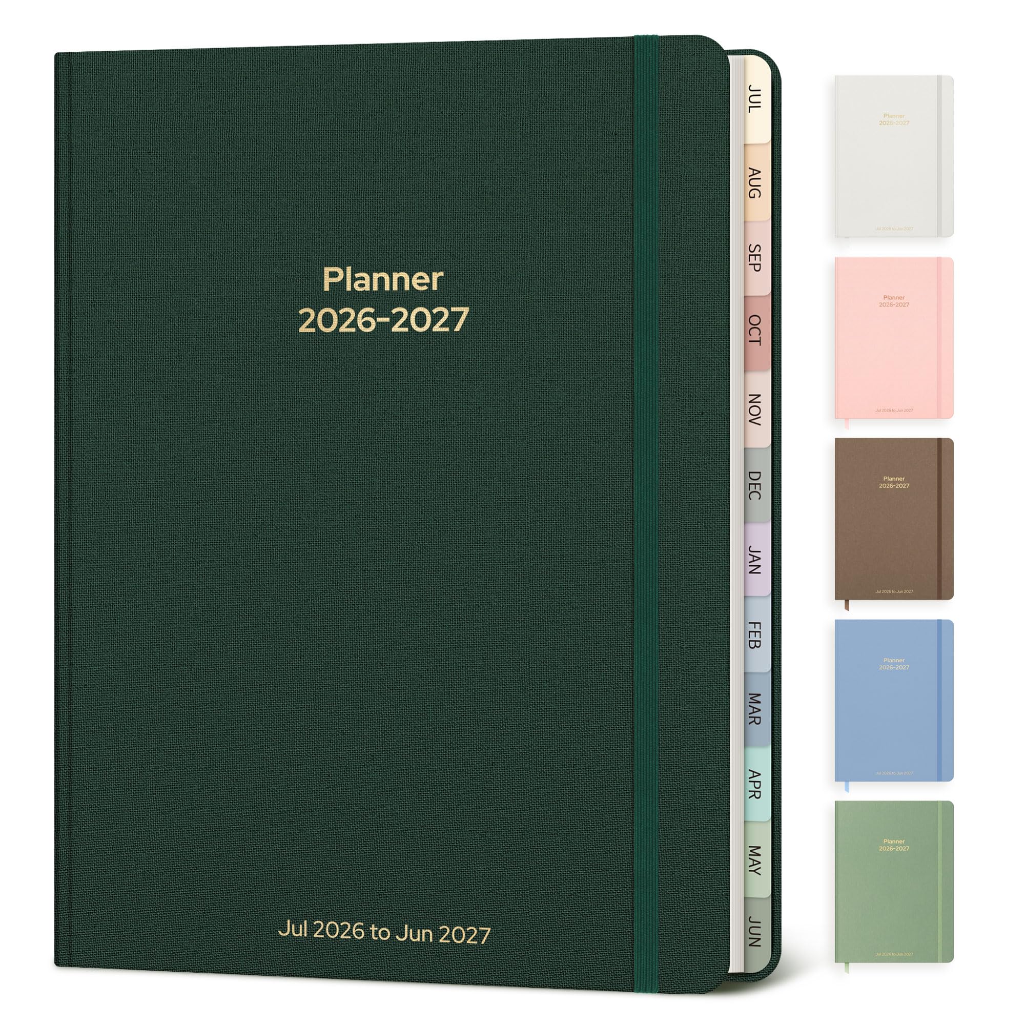 Planer miesięczny i tygodniowy planer akademicki na lata 2026-2027, lipiec 2026–czerwiec 2027, lniana twarda okładka, kalendarz na lata 2026-2027, planer dzienny dla ucznia, nauczyciela z zakładkami