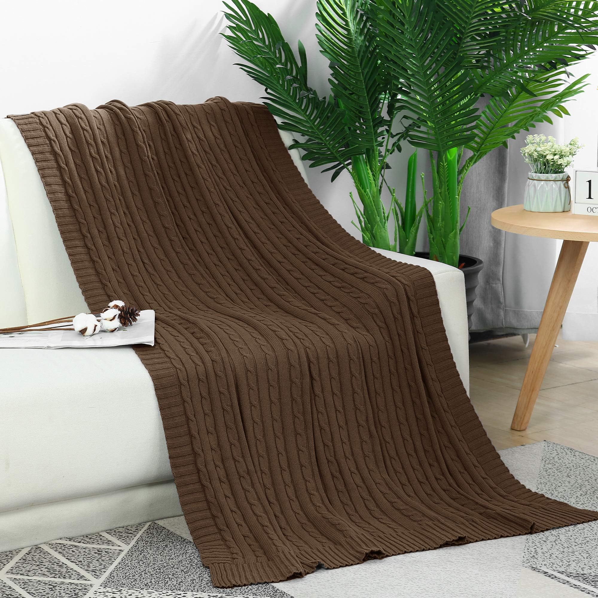 Couverture en coton tricoté haut de gamme pour intérieur chic