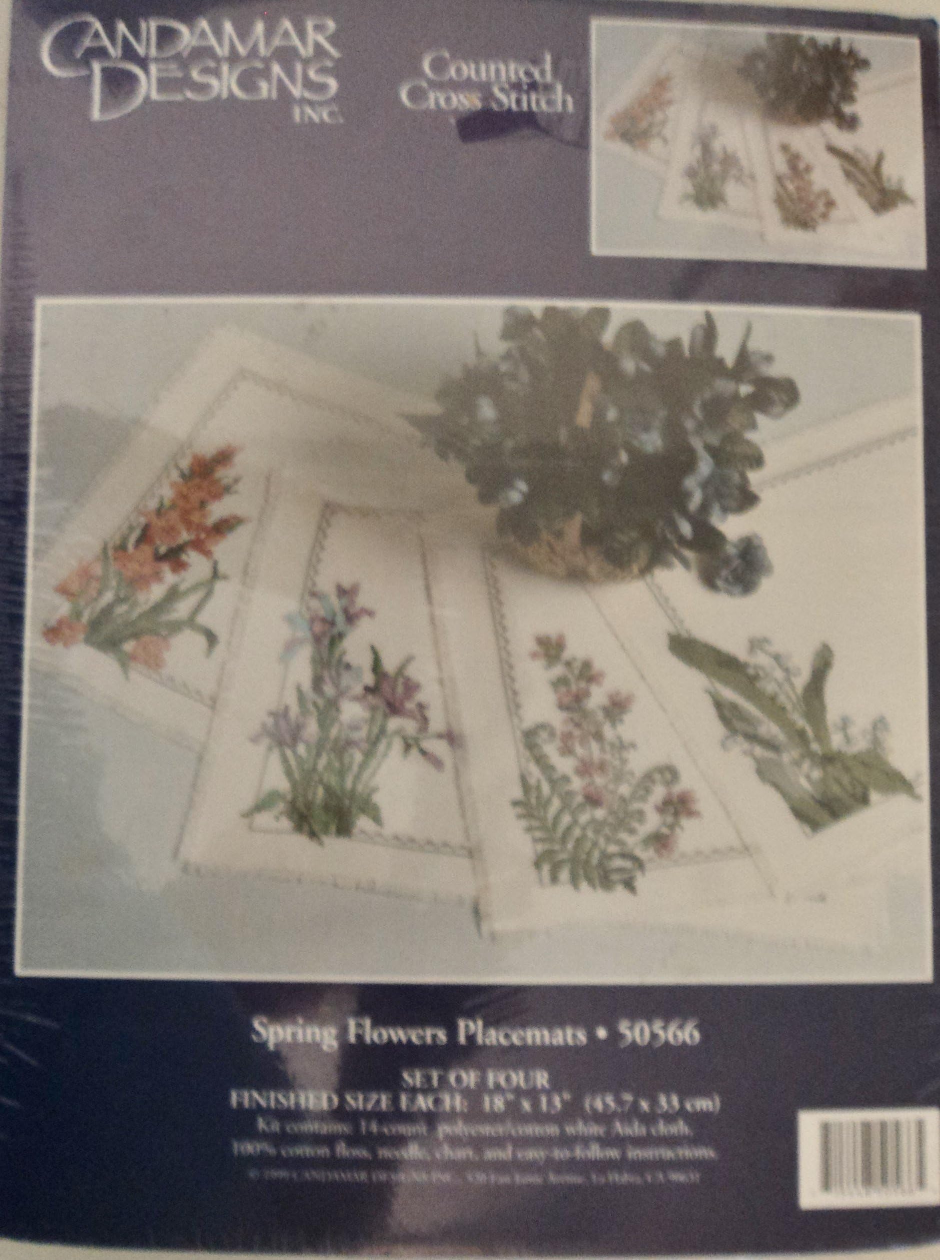 Spring Flowers Placemats Counted Cross-Stitch Kit By Candamar Designs