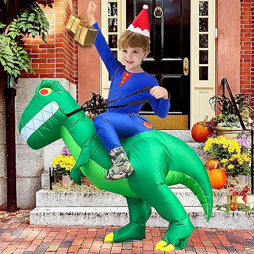 Miniatura 3 de Disfraz inflable de dinosaurio para niños, disfraz inflable de dinosaurio para niños, divertido disfraz inflable de Halloween para niños y niñas, de