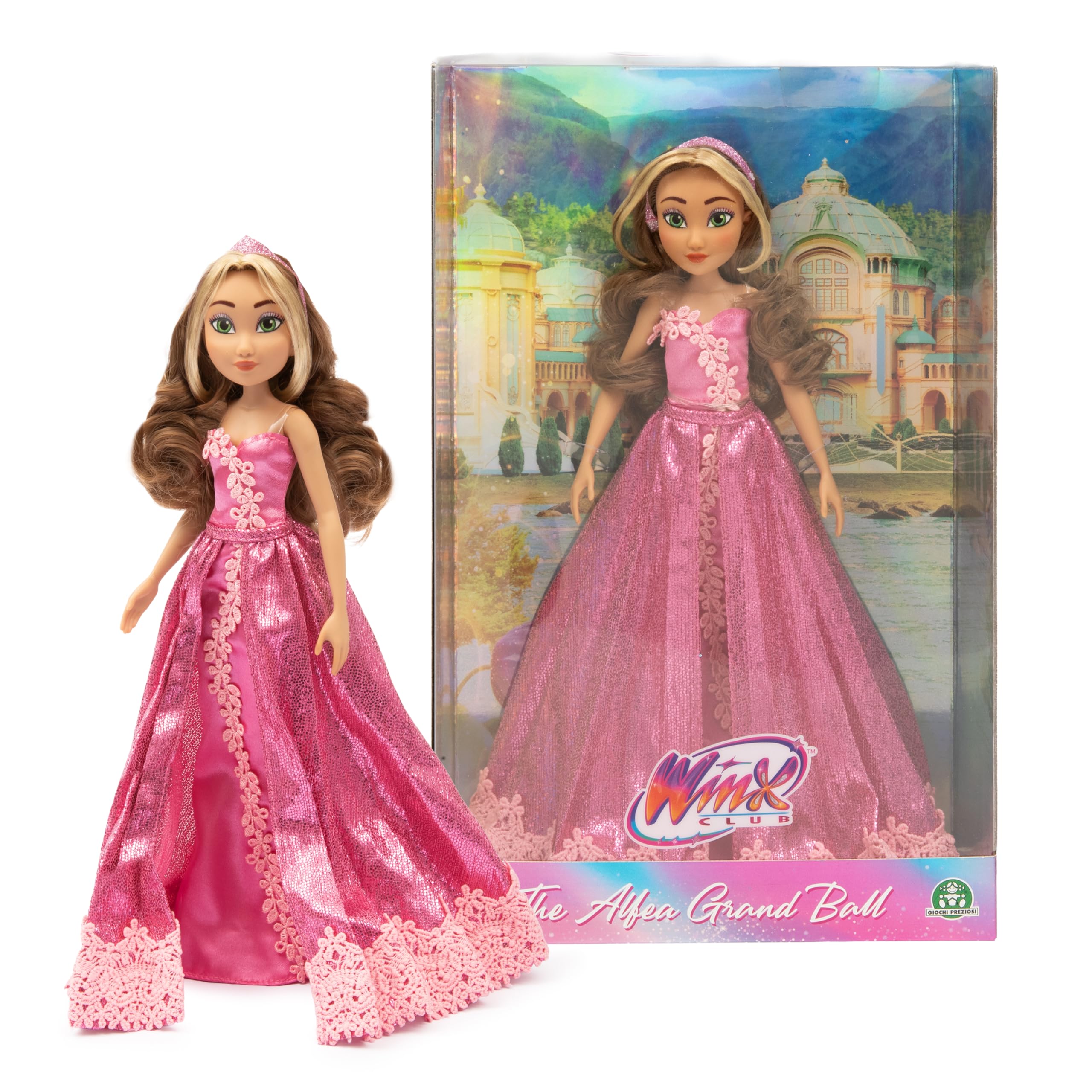 Winx Club Grand Ball Doll – Flora in Elegant Pink Gown with Tiara – Articulated Fashion Figure with Floral Details – Official Winx Toy for Girls – Collectible Fairy for Ages 4+