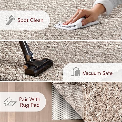 Miniatura 3 de nuLOOM Cuellar Chevron Shag - Alfombra de área (5 x 8 pulgadas), color crema