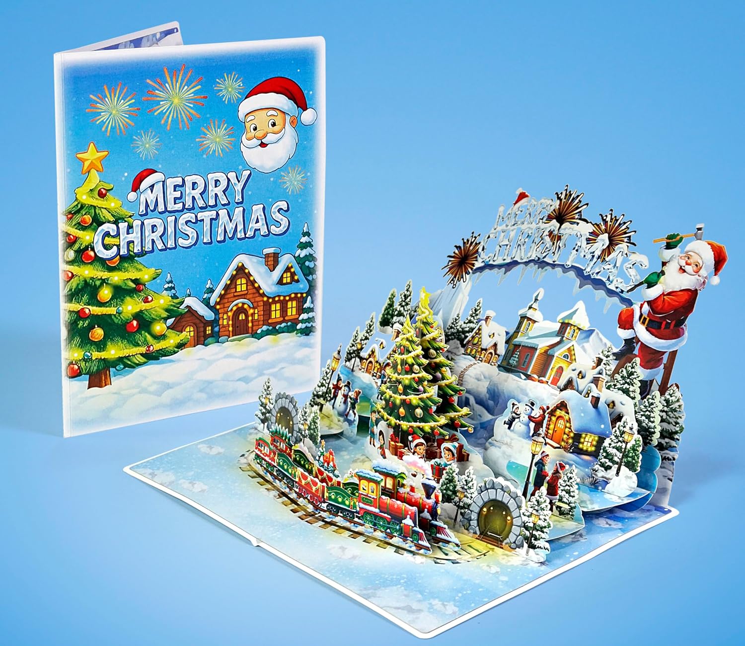 CUTPOPUP Christmas Card Pop Up, 3D Xmas, Merry Christmas, New Year, Holiday Greeting Cards Gift (Merry Town) - Image 6