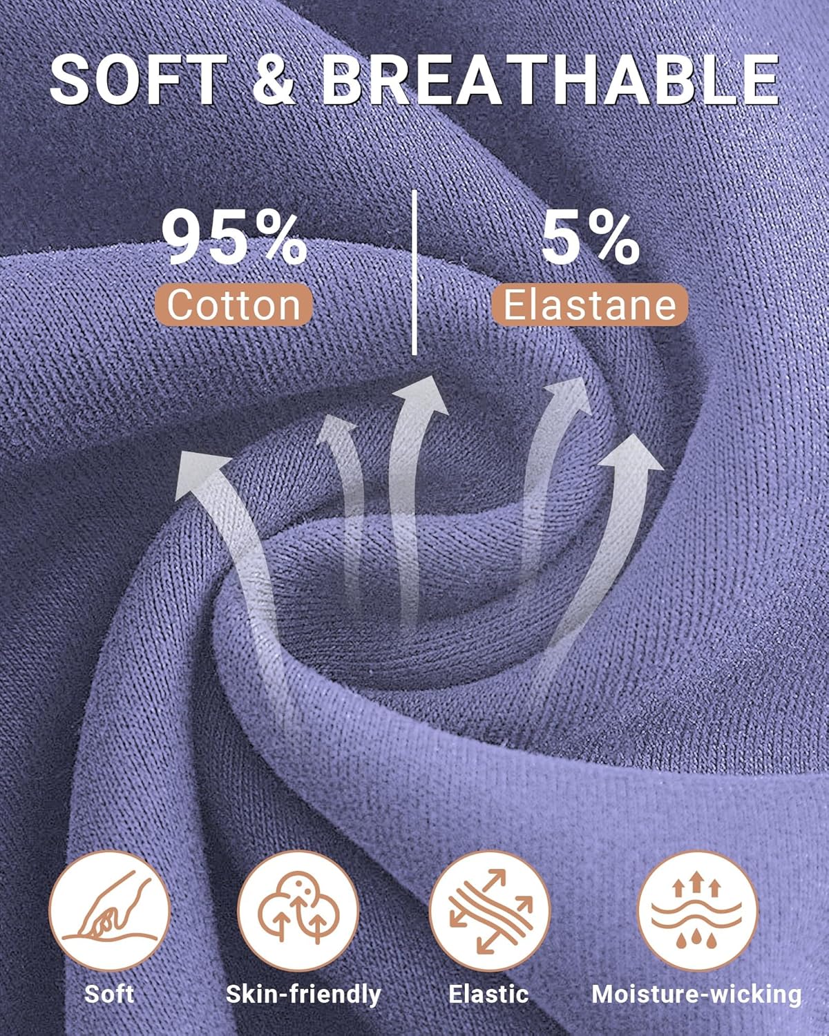 Women's Cotton Underwear High Waisted Tummy Control Ladies Panties Soft Stretch Full Coverage Briefs 4 Pack - Image 3