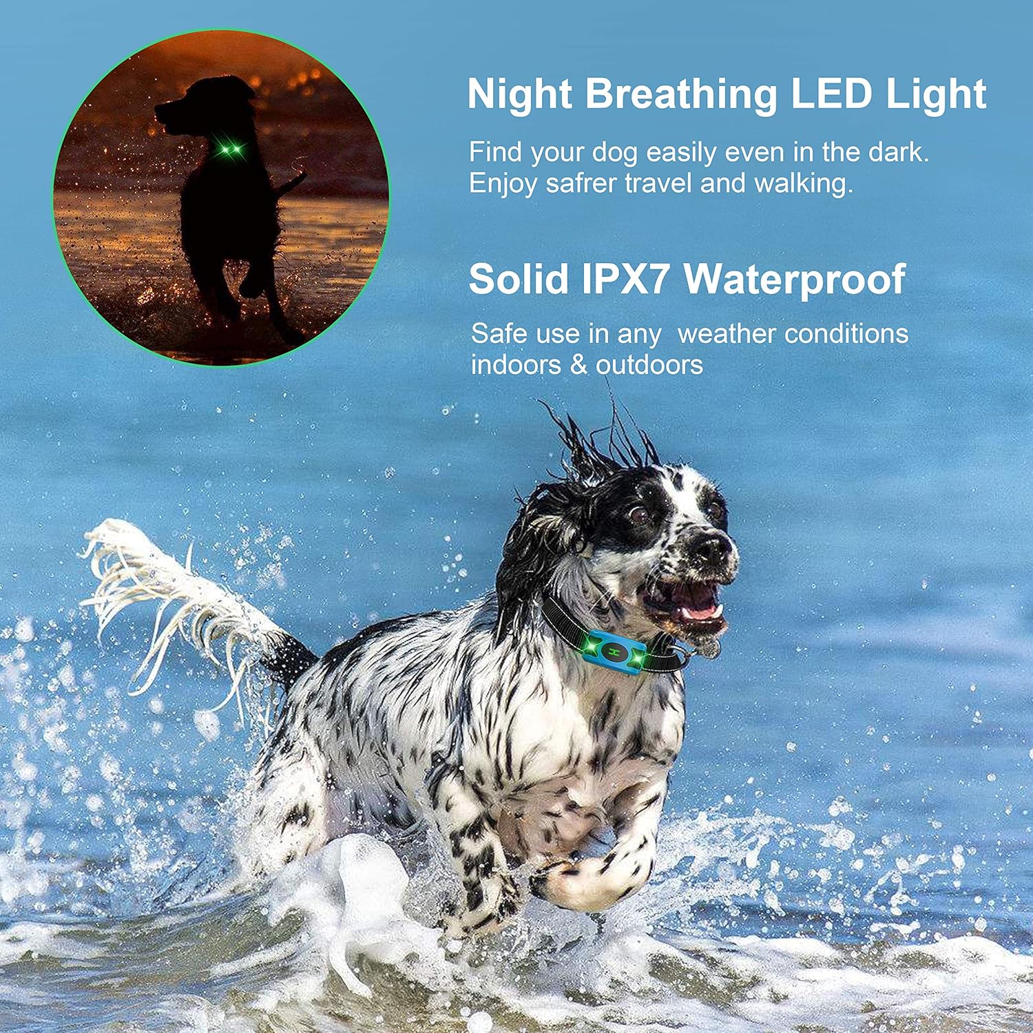 Dog Training Collar, Waterproof Rechargeable Shock Collar