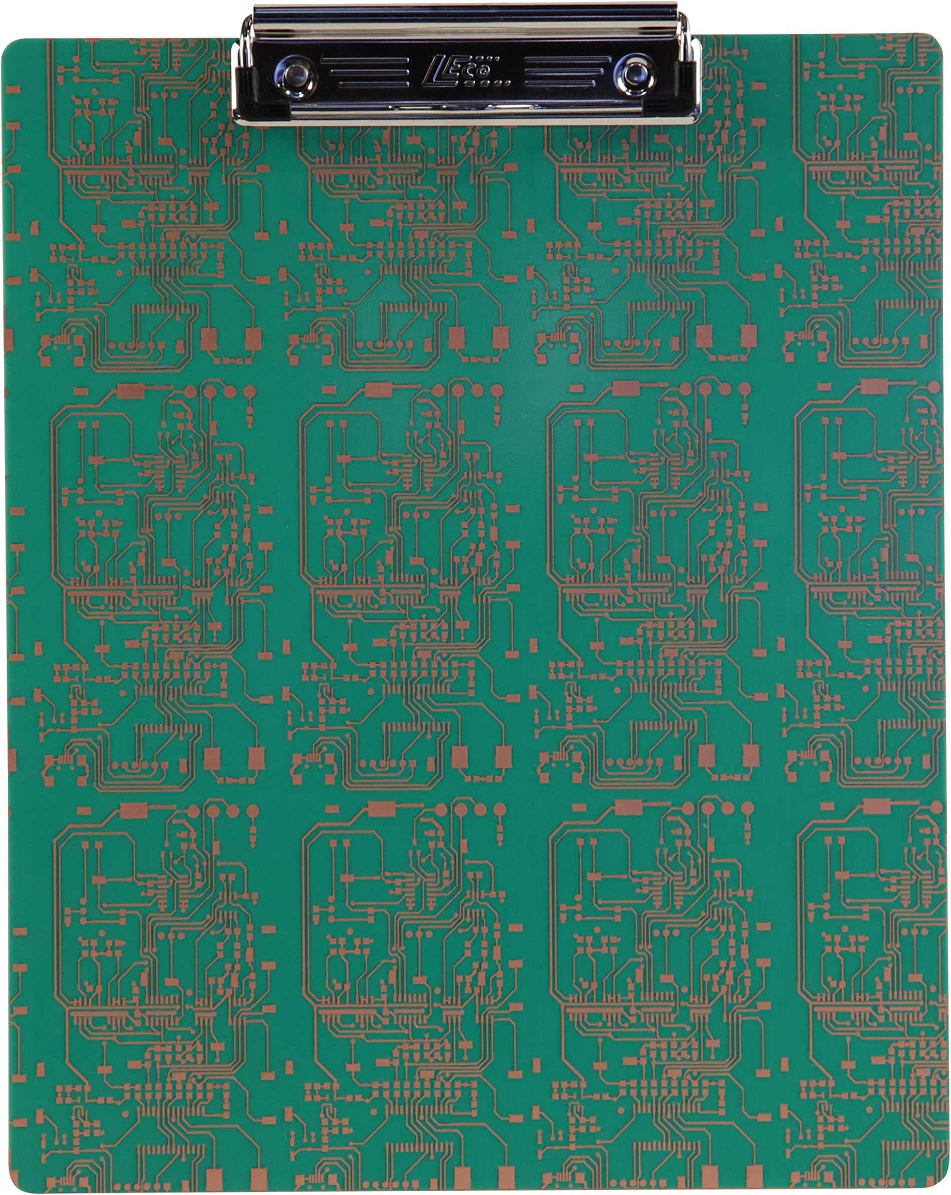 Recycled Green Circuit Board Letter Size Clipboard | Low Profile Clipboard Made from Reclaimed Motherboards | Perfect for Tech Industry