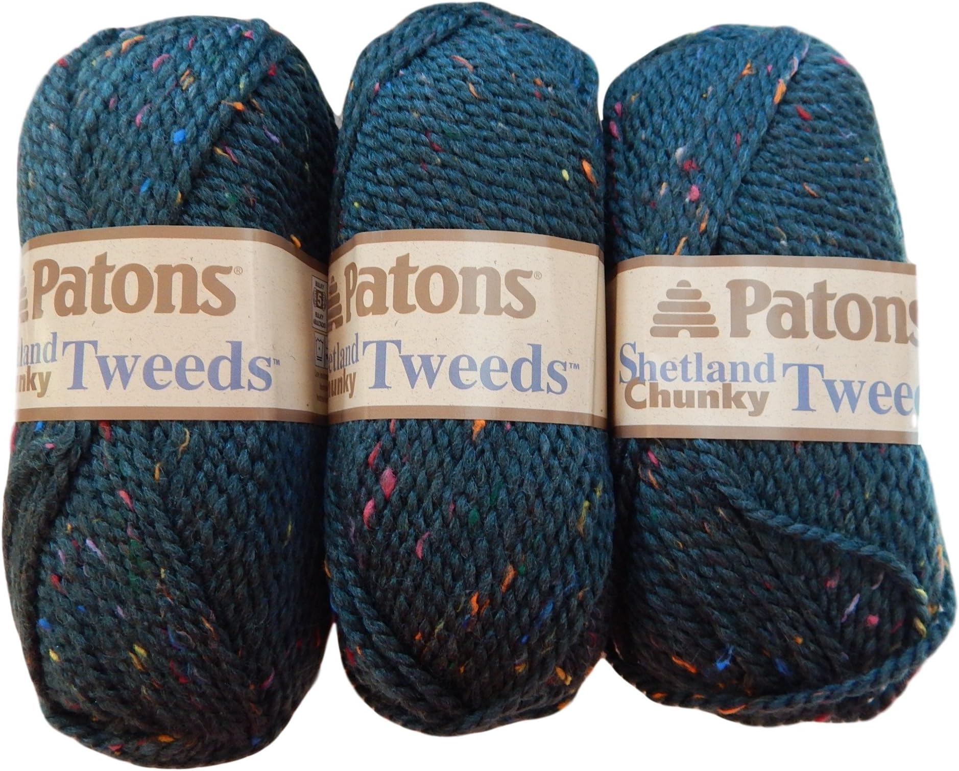 Patons 24106767210 Shetland Chunky Tweeds Yarn, 3 oz, Rich