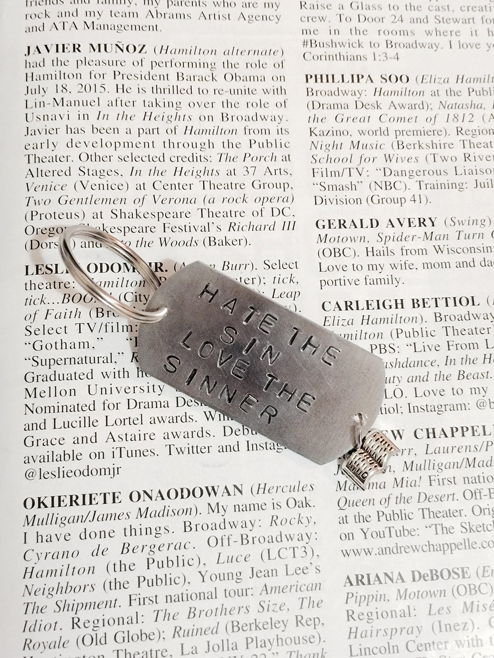 HAMILTON Broadway ROOM WHERE IT HAPPENS Lyrics Keychain