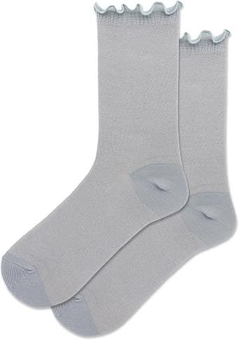 Hot Sox Womens Roll Top & Lettuce Edge Crew Socks - 1 Pair Pack - Cute Fashion Gifts