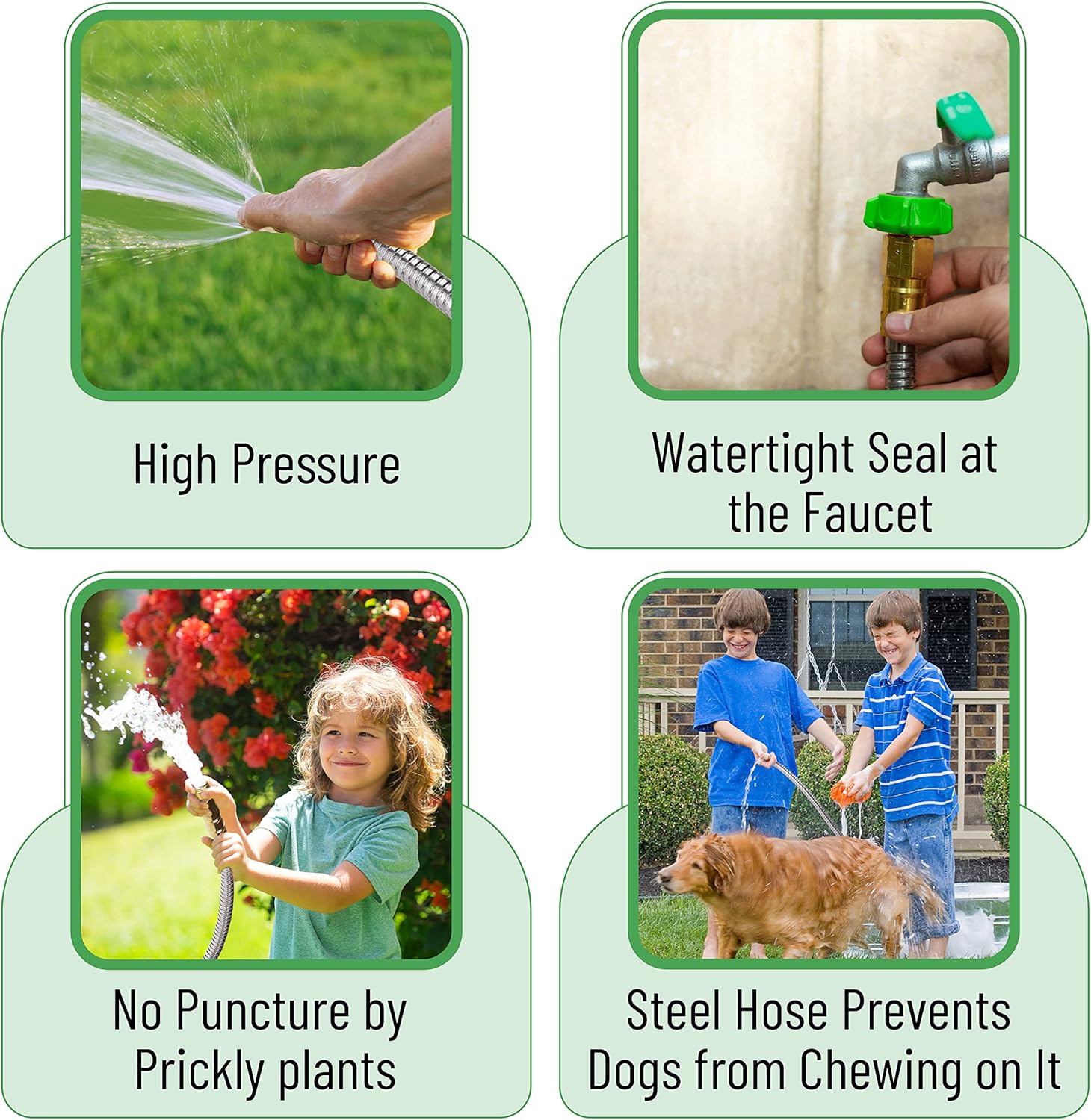 UNCO 3 Feet Heavy Duty Stainless Steel Short Garden Hose, Metal, Water Hose, Non Kink, Durable, Flexible, Lightweight - Image 7