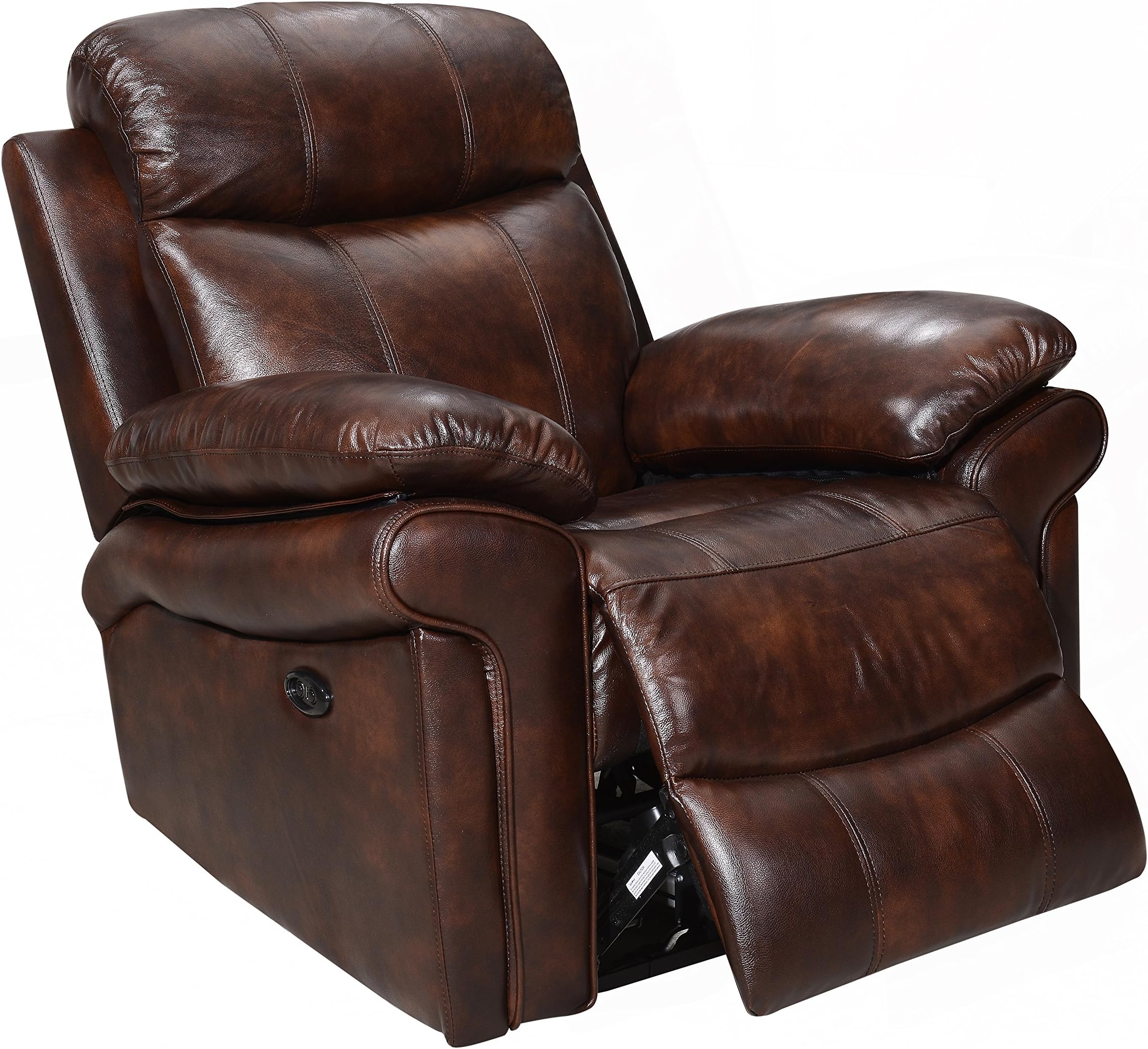 Oliver Pierce Hudson Leather Power Recliner, Brown