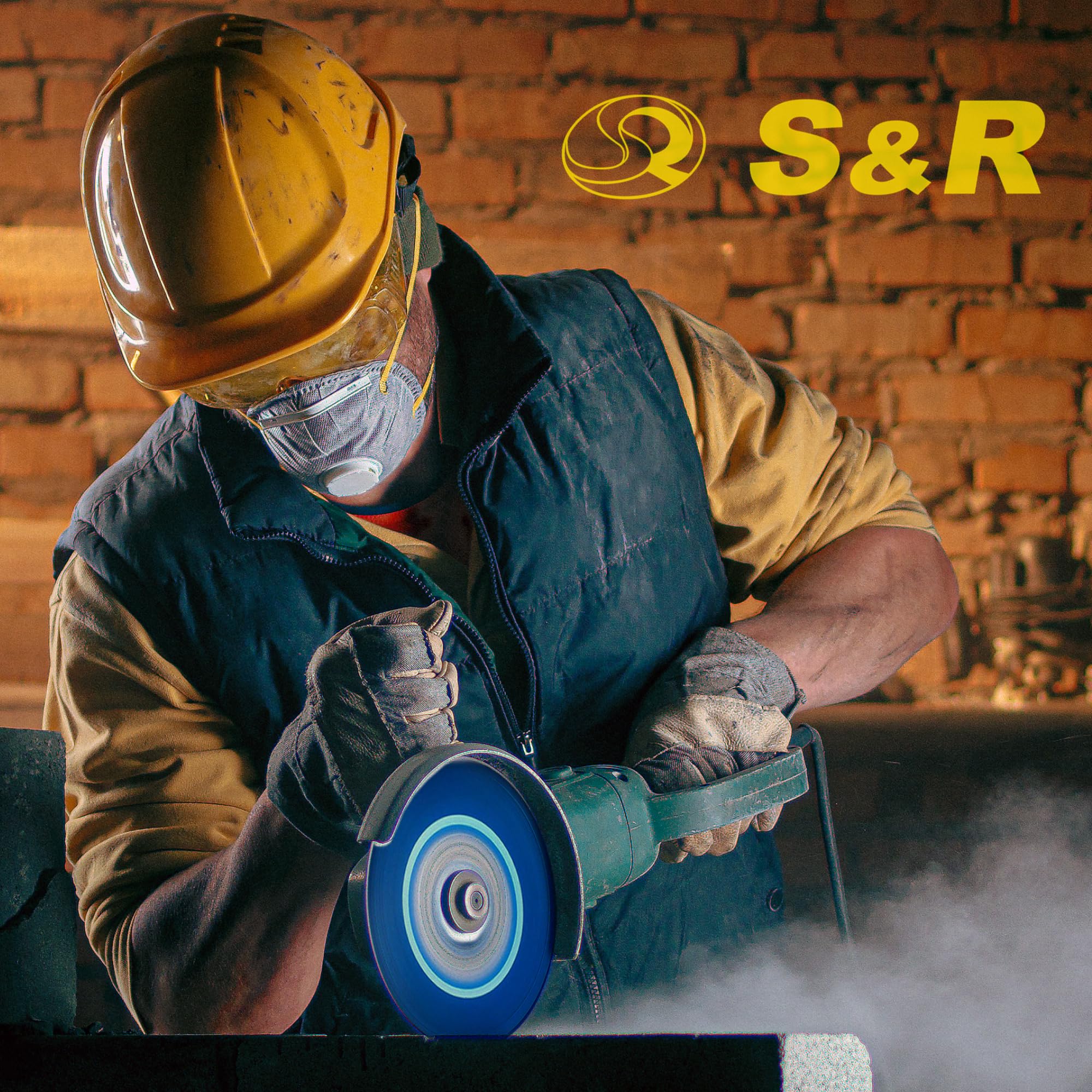 S&R Disque Diamant 230 Turbo à tronçonner et couper BETON ARMÉ, Granit, Pierre naturelle, Brique, Coupes à sec.