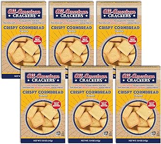All-American Snack Crackers, Crispy Cornbread, 5 Ounce (Pack of 6), Made with Real Ingredients, Non-GMO, Kosher