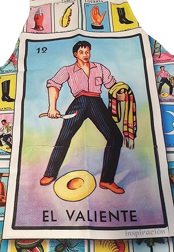 Miniatura 2 de Delantales de Loteria Mexicana Mandil Funny para hombre y mujer, delantal de cocina para barbacoa, delantales con bolsillos