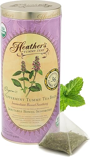 Miniatura 1 de Heathers Tummy Teas - Té de menta orgánico para IBS 36 bolsitas de té jumbo