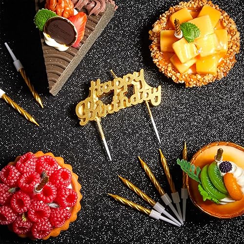 Miniatura 6 de MTLEE Velas de feliz cumpleaños con 10 velas de 2.95 pulgadas en espiral cortas y finas para decoración de tartas, suministros de fiesta de