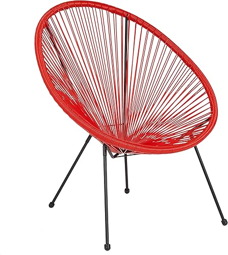 Miniatura 2 de BizChair Silla de salón elástica Papasan roja