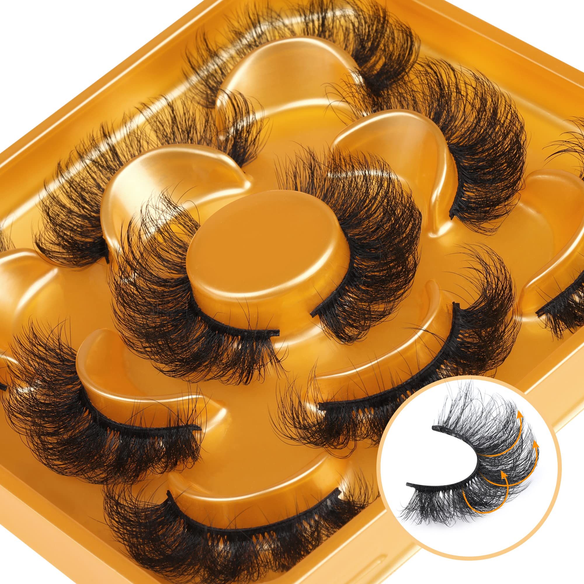 Fluffy Lashes Natural Look False Eyelashes Wispy Faux Mink Eyelashes Fluttery Lash Look like Lash Extensions 17mm by Focipeysa