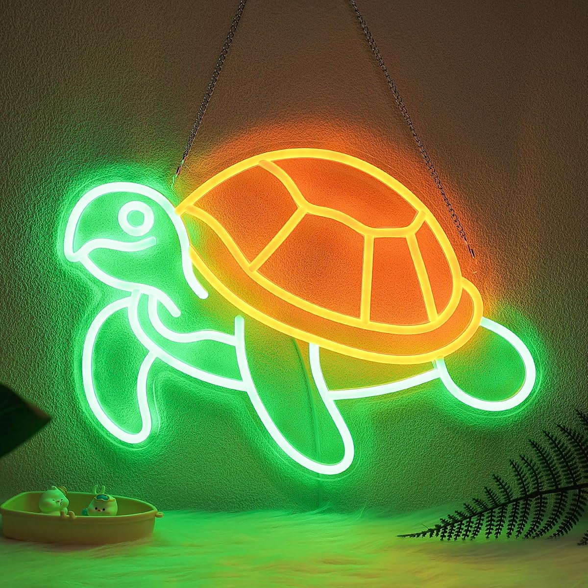 Letrero de neón de tortuga, luz nocturna LED de tortuga para decoración de habitación, decoración de pared, regalos para niños, adolescentes, mujeres y hombres
