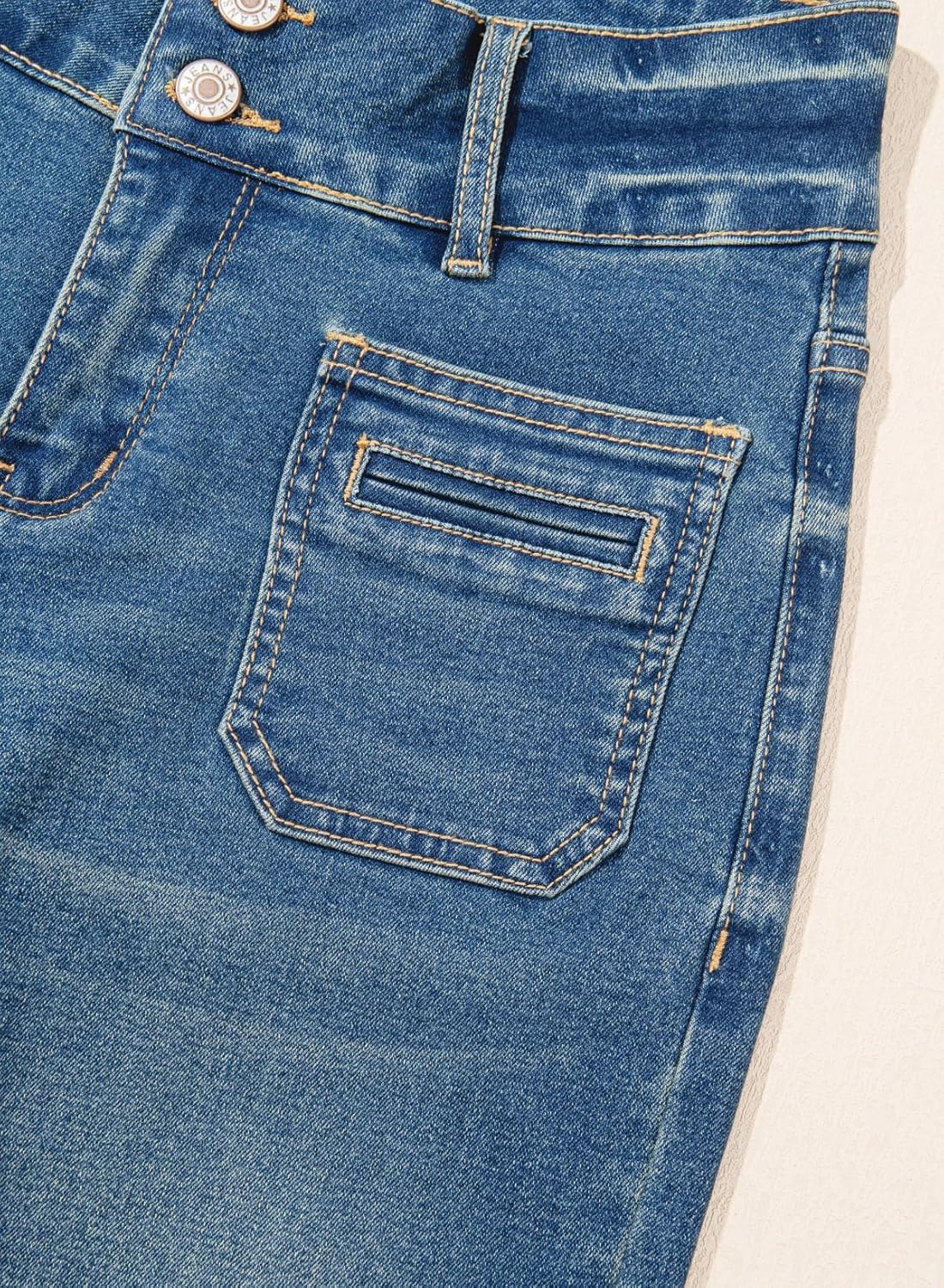 Sidefeel Women's Wide Leg Jeans High Waisted Tummy Control Stretchy Pockets Front Straight Leg Jeans - Image 7