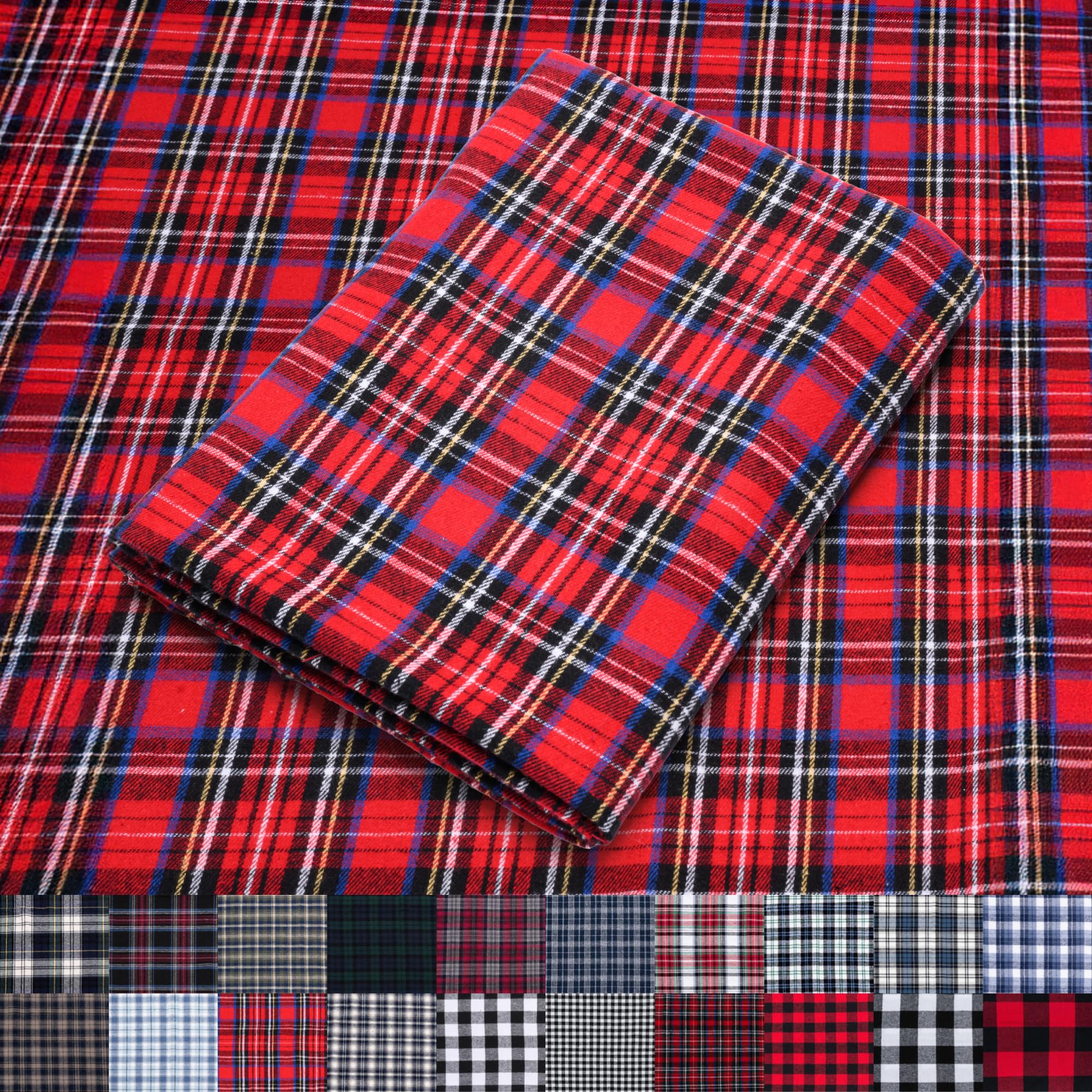 Pico Textiles 1 Yard Blue and Green Blackwatch Tartan Plaid Flannel Fabric - 60" Wide - 100% Cotton - Sold by The Yard - for Shirts, Scarves, Pajamas & Receiving Blankets — view 13