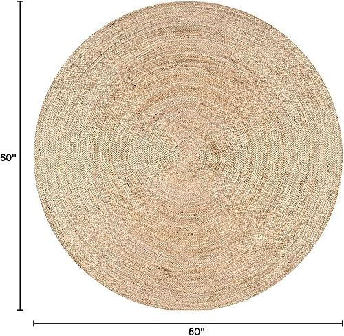 Miniatura 8 de Alfombra 100% yute de aproximadamente 4 pies  Alfombra natural tejida a mano de diseño trenzado  Decoración del hogar para sala de estar, pasillos