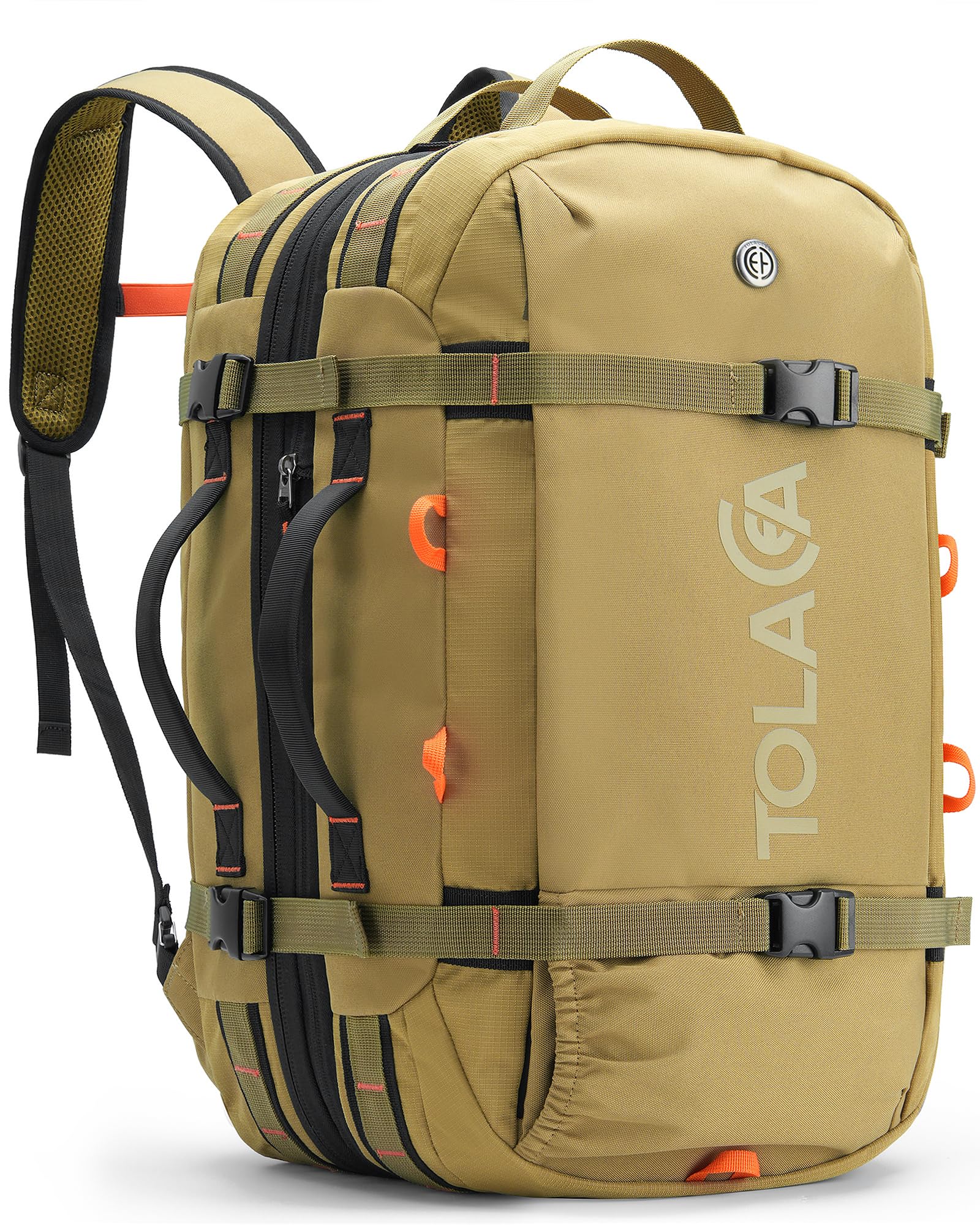 Tolaccea Travel Laptop Backpack, Large Carry on Backpack Flight Approved Convertible Duffle Luggage Bag Daypack Work Business Rucksack Fits 16" Laptop for Men Women 3 Carrying Ways, 40L-50L Expandable