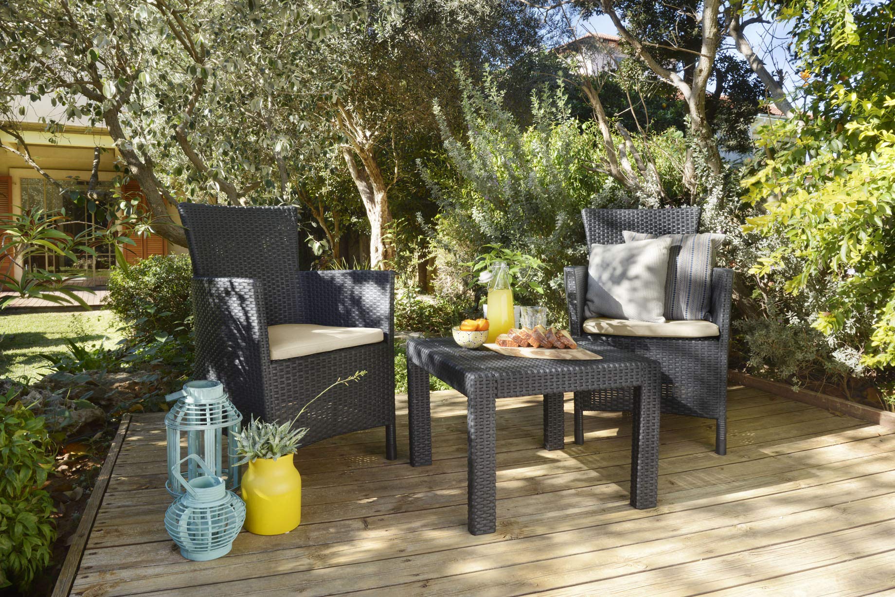 Allibert by Keter Rosario Outdoor 2 Seat Rattan Balcony Garden