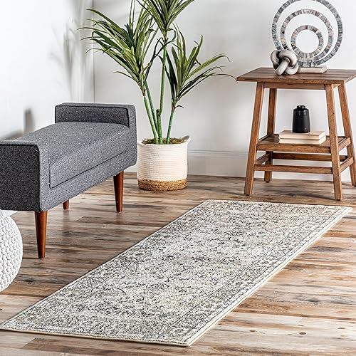 nuLOOM Rachel - Alfombra vintage con flecos, 2 pies 6 pulgadas x 6 pies, color beige