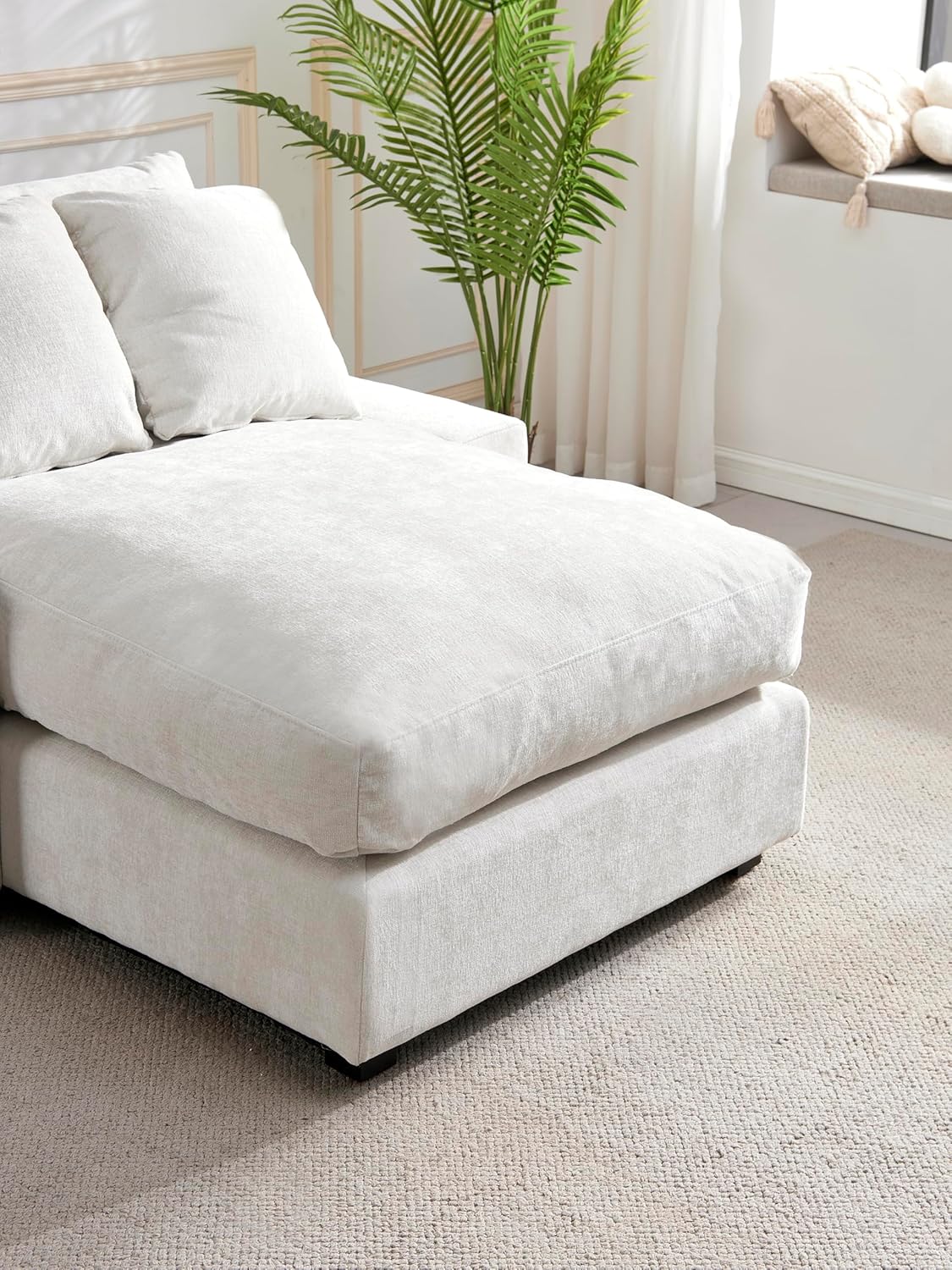 roomfitters Modern Sleeper Sofa Bed, top-down view of cushions