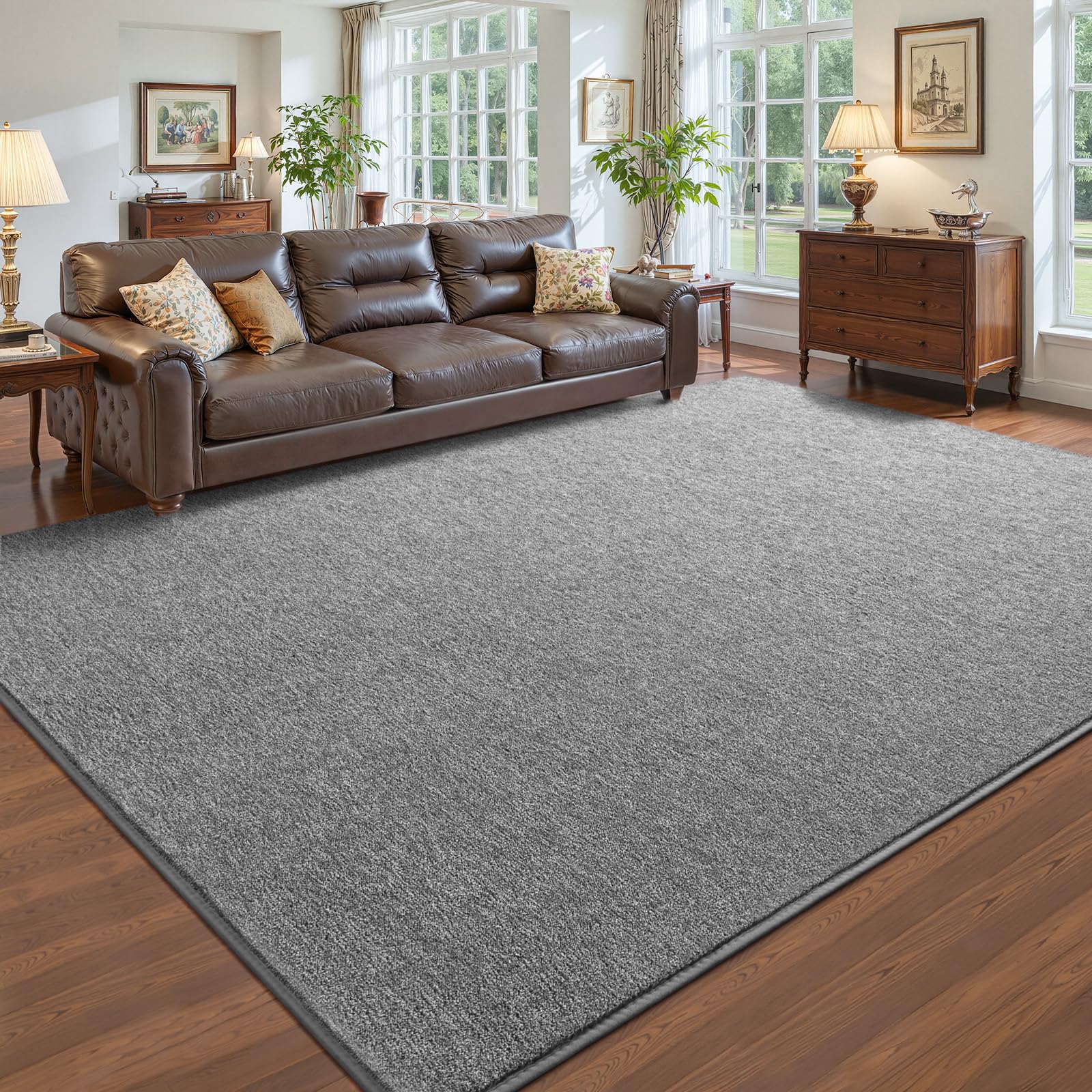 View 1 of ***STOCK OHOTO FOR REFERENCE ONLY, SEE PICTURES***Pettop 7x10 Grey Area Rugs for Living Room Bedroom, Thickened Memory-Foam Throw Carpet, Modern Minimalist Super Soft Kids Boys Girls Rug, Non-Slip and Washable Carpets for Dorm Home Decor, Gray