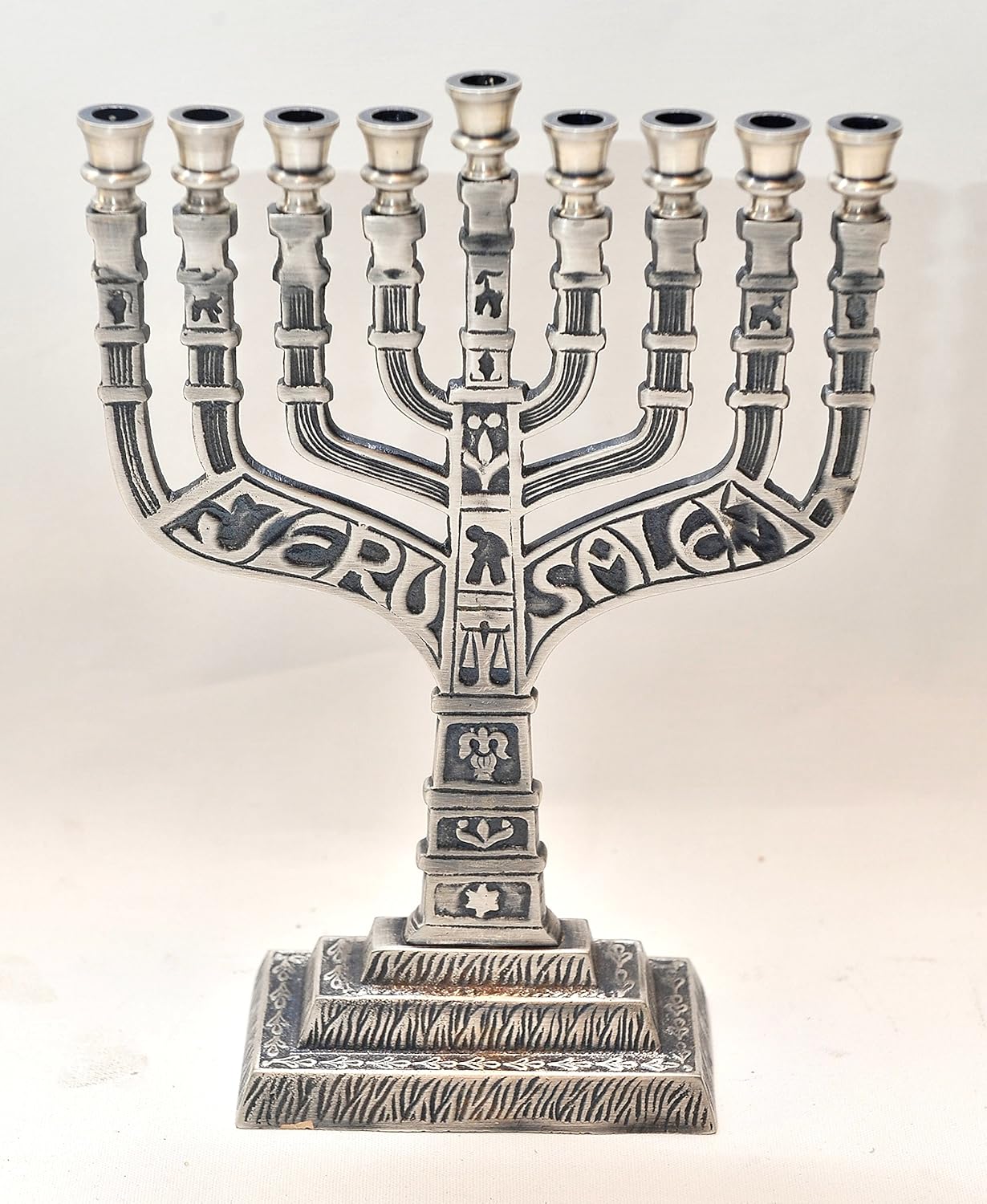 Menorah (Hanukiah) Puted from Holy Land Jerusalem H/24 x W/17 CM