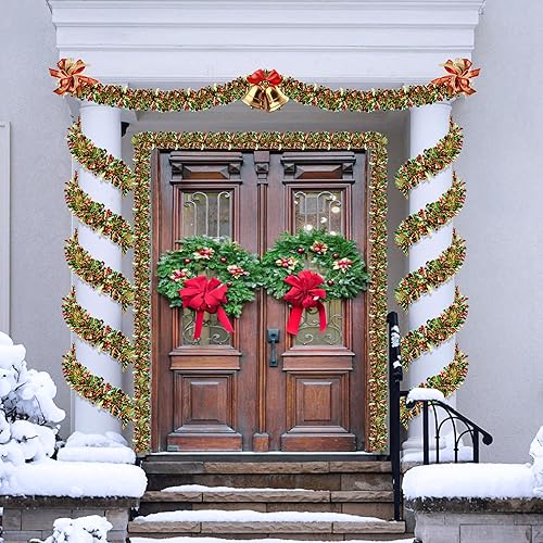 Miniatura 6 de Guirnalda de oropel de Navidad de 50 pies, decoración de árbol de Navidad, guirnalda colgante metálica de Navidad, guirnalda brillante para árbol de