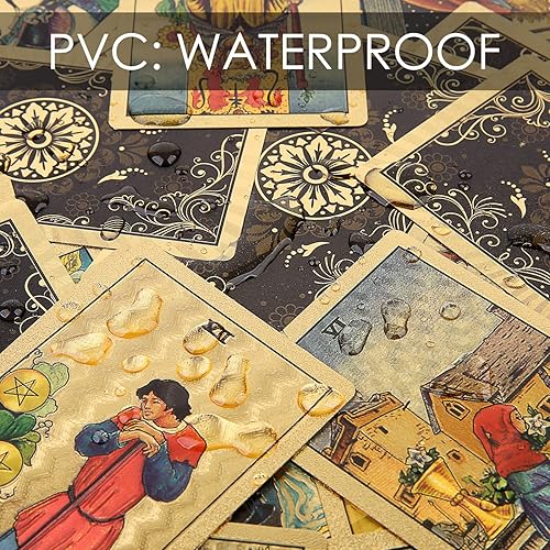 Miniatura 2 de Leapblue - Cartas de tarot originales con guía para principiantes holográficas hechas de PVC impermeable baraja de 78 cartas clásicas de tarot