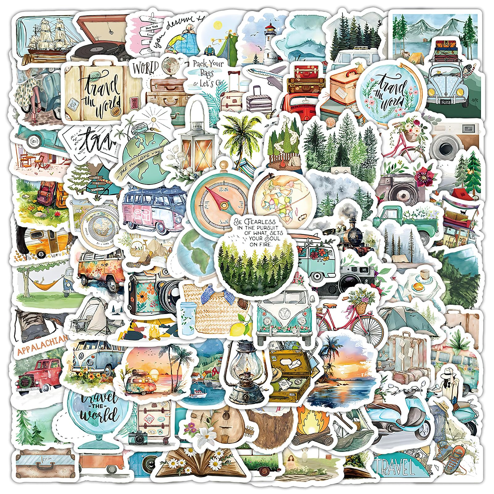 Pack De 100 Pegatinas Aesthetic Para Scrapbooking – Mini Stickers Kawaii, Impermeables Y Resistentes, Ideales Para Diarios, Calendarios Y Decoración DIY