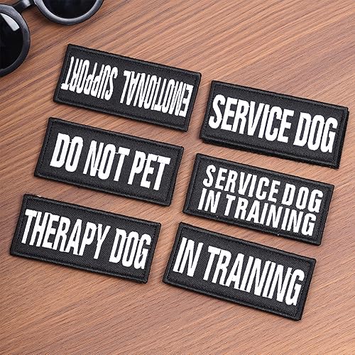 Miniatura 4 de 12 Piezas de Parches Tácticos Removibles para Arnés de Perro de Servicio, Chaleco para Perro de Servicio, Parches "Do Not Pet" para Perros en