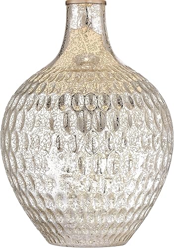 Miniatura 5 de 360 Lighting Waylon Modern Glam - Lámpara de mesa de lujo de 28 pulgadas de alto con textura de vidrio de mercurio blanco roto, decoración para sala