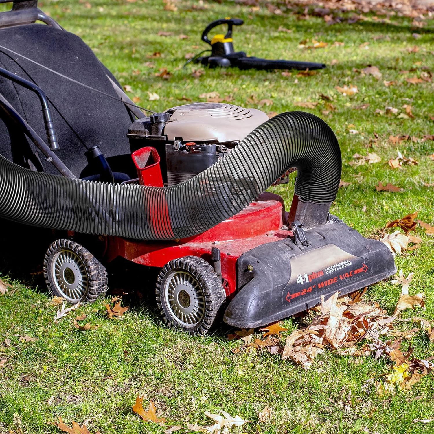 Pangda 8 Inch 8 Feet Lawn Vac Hose PVC Flexible Grass Catcher Leaf Vac Collection Vacuum Hose Fits Most Brands