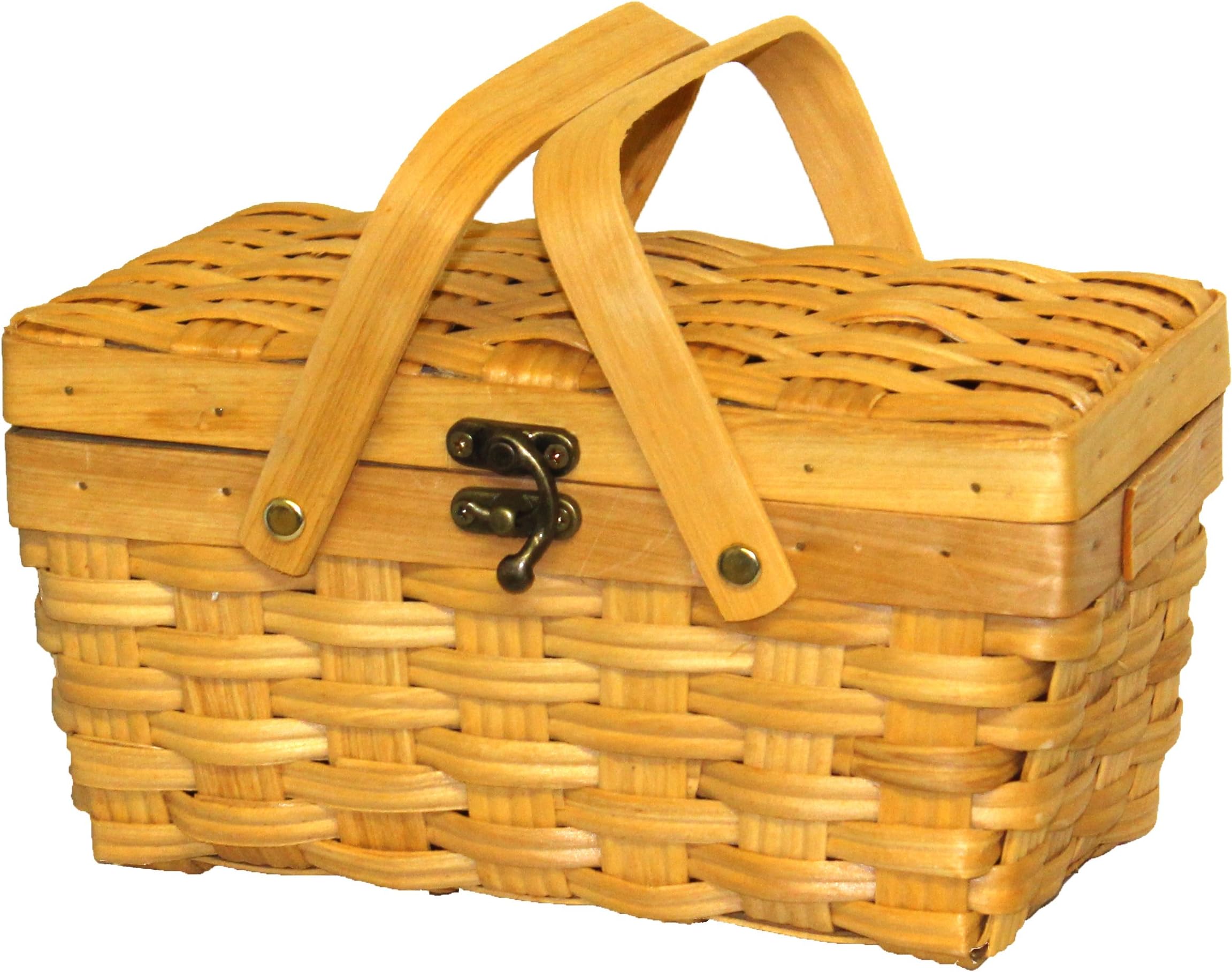Woodchip Picnic Basket with Folding Handles