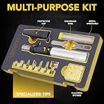 LEXIVON Kit de fer à souder au butane multi-usages | Autonome, à allumage automatique, flamme réglable, ensemble de 7 pointes | Qualité professionnelle (LX-770)