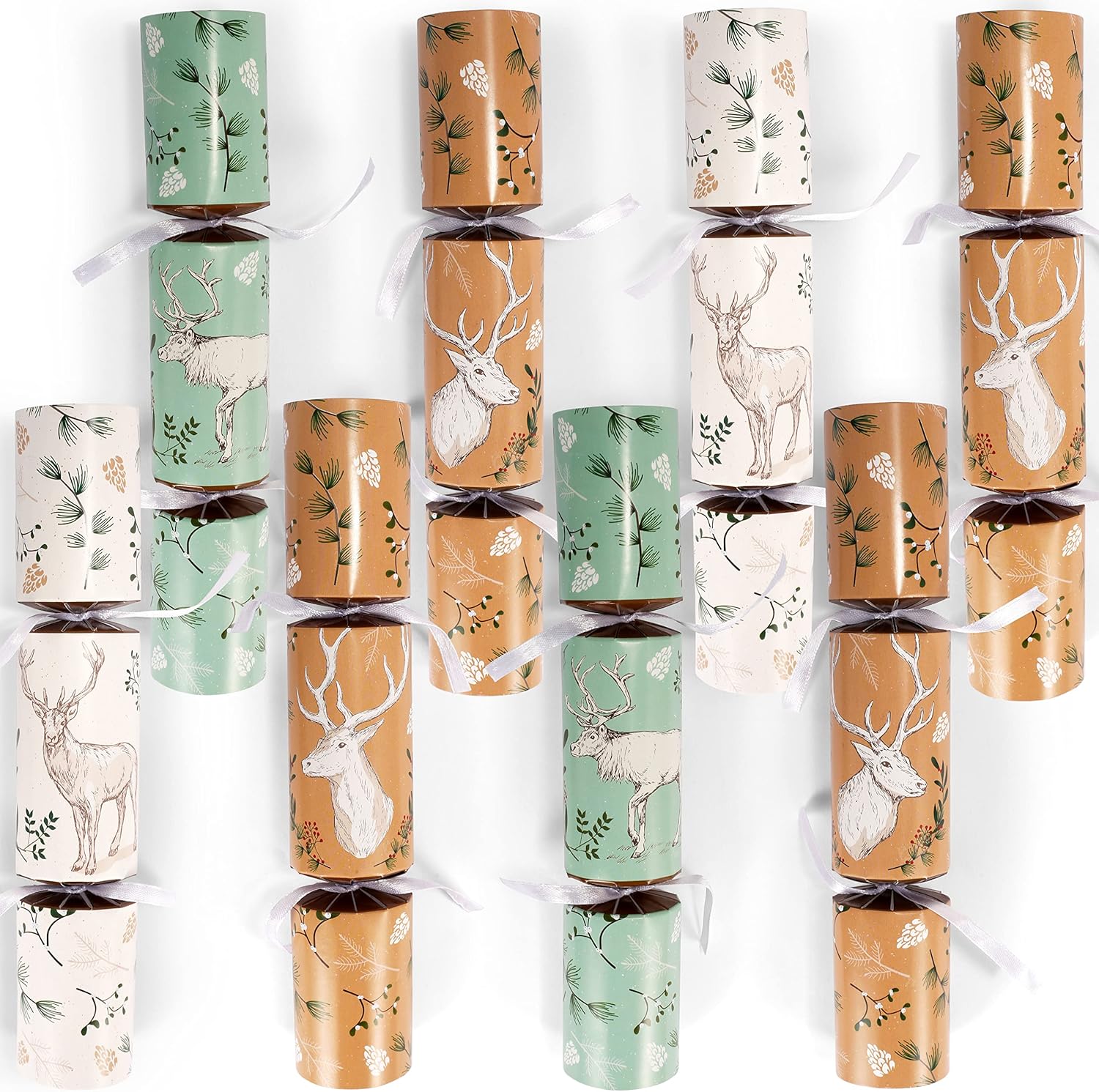 JOYIN 8 Pack Christmas Party Favor Non-Snap Party Table Favors with Reindeer Design Holiday Party Favor Supplies for Kids and Adults, Christmas Parties, Dinners and Holidays