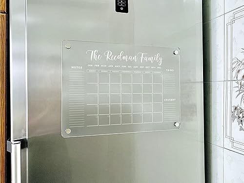 Miniatura 8 de Dry Erase Calendar - Magnetic Fridge Calendar - Magnetic Monthly Acrylic Calendar - Acrylic Magnetic Kitchen Board - Kitchen Wall Decor