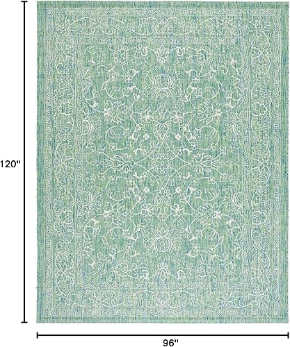 Vista 227 de SAFAVIEH Courtyard Collection - Alfombra decorativa, 2 pies 3 pulgadas x 5 pies, turquesa, no desprende pelusa y de fácil cuidado, para interiores